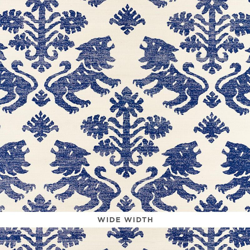 Regalia Sisal Blue 5010530 by Schumacher Wallpaper Step Lively 17.0" - Fabric Carolina -