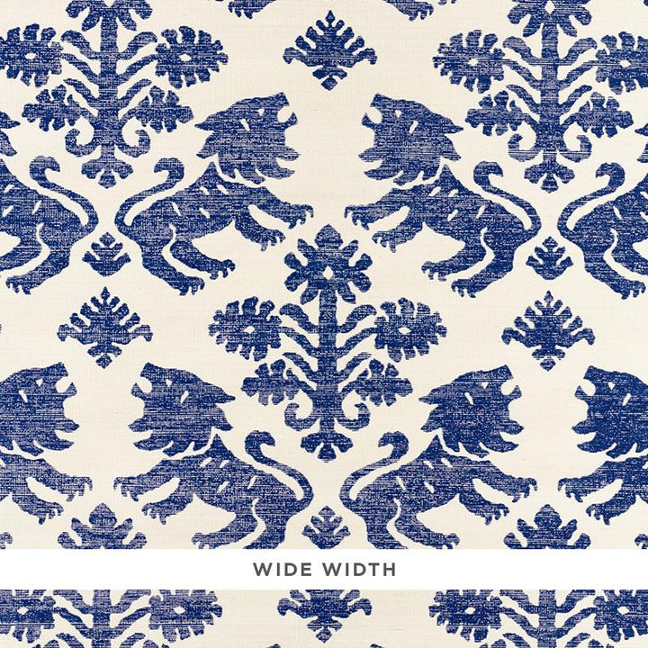Regalia Sisal Blue 5010530 by Schumacher Wallpaper Step Lively 17.0" - Fabric Carolina -