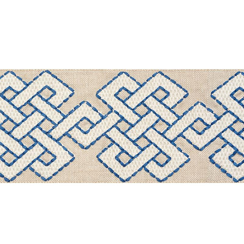 Chesterton Tape Blue 77221 by Schumacher Designer Trim Step Lively - Swanky Fabrics -
