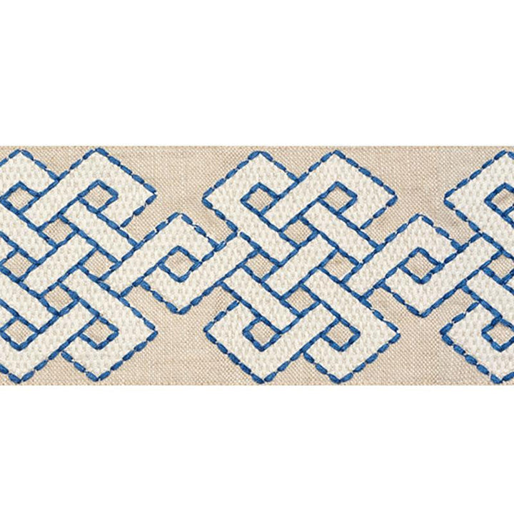 Chesterton Tape Blue 77221 by Schumacher Designer Trim Step Lively - Swanky Fabrics -