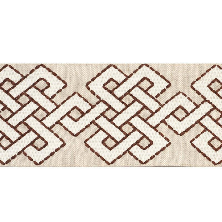 Chesterton Tape Brown 77222 by Schumacher Designer Trim Step Lively - Swanky Fabrics -