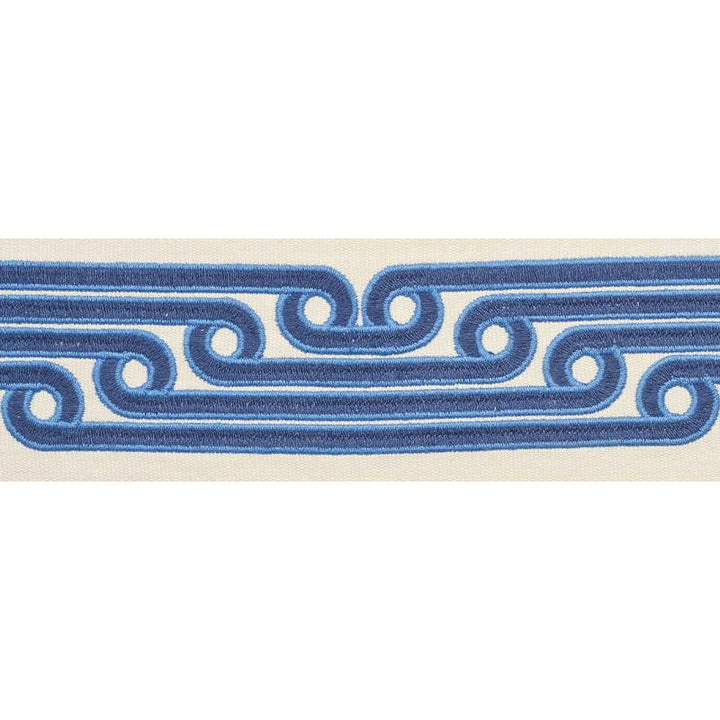Galloway Tape Blue 77210 by Schumacher Designer Trim Step Lively - Swanky Fabrics -
