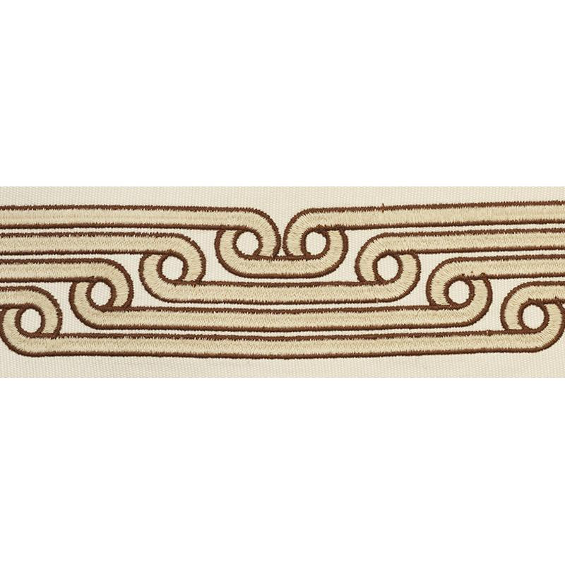 Galloway Tape Brown 77211 by Schumacher Designer Trim Step Lively - Swanky Fabrics -