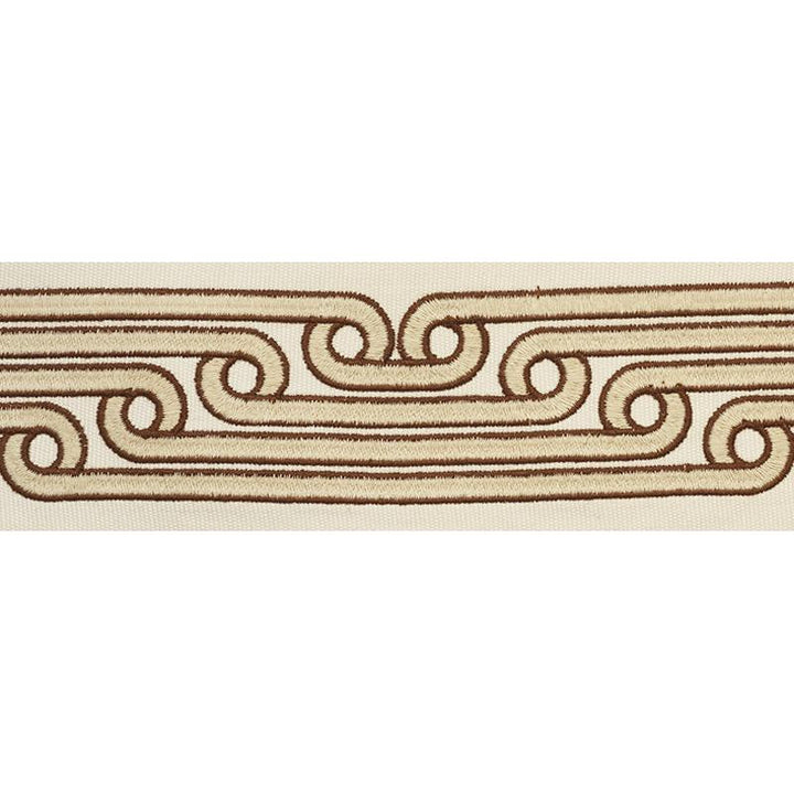 Galloway Tape Brown 77211 by Schumacher Designer Trim Step Lively - Swanky Fabrics -