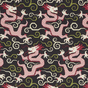 Bixi Dragon Black 179001 by Schumacher Fabric