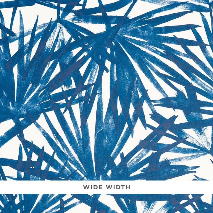 Sunlit Palm Blue 5010562 by Schumacher Wallpaper Tropicana 27.0" - Fabric Carolina -