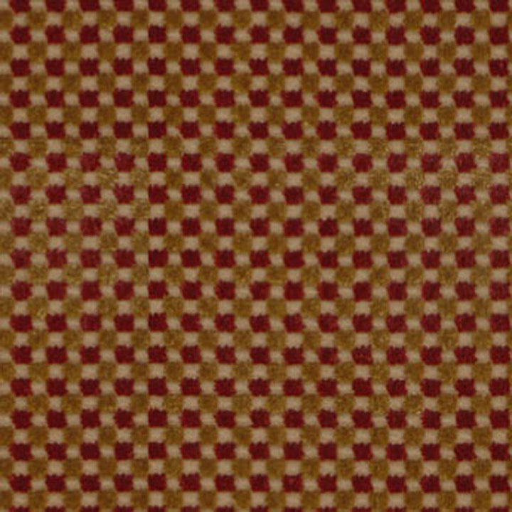 Fenwick Check Velvet Red/Gold 43551 by Schumacher Fabric CHROMA See Sample BELGIUM MEDIUM DUTY </p><p>Repeat: Horizontal: 3/8" (1CM) and Vertical: 3/8" (1CM) 54" WIDE (137CM) - Fabric Carolina -