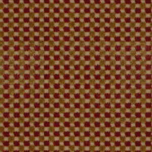 Fenwick Check Velvet Red/Gold 43551 by Schumacher Fabric