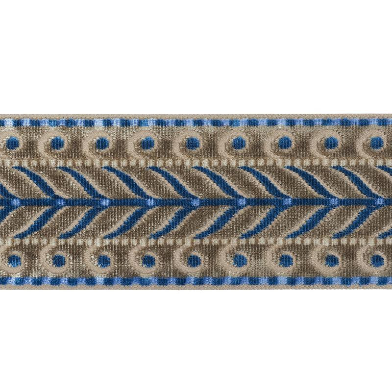 Marion Velvet Tape Taupe 77622 by Schumacher Trim Statement Trims - Fabric Carolina -