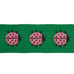 Ladybird Tape Pink & Green 77392 by Schumacher Trim