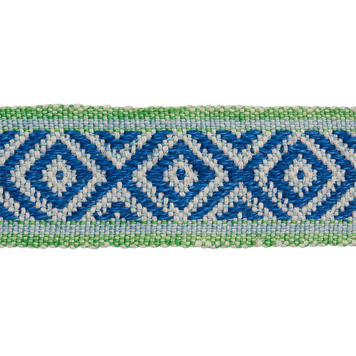 Larson Handwoven Tape Blue & Green 77461 by Schumacher Trim Statement Trims - Fabric Carolina -