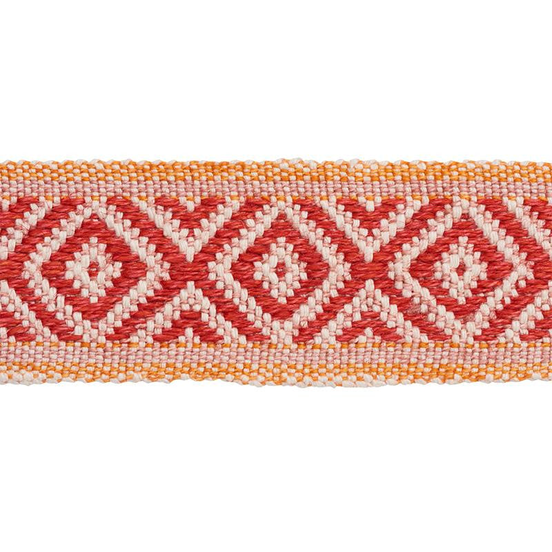 Larson Handwoven Tape Red & Orange 77462 by Schumacher Trim Statement Trims - Fabric Carolina -