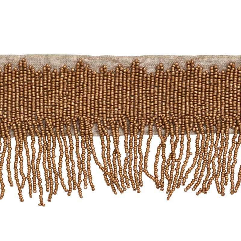 Starling Beaded Fringe Gold 77372 by Schumacher Designer Trim Statement Trims - Swanky Fabrics -
