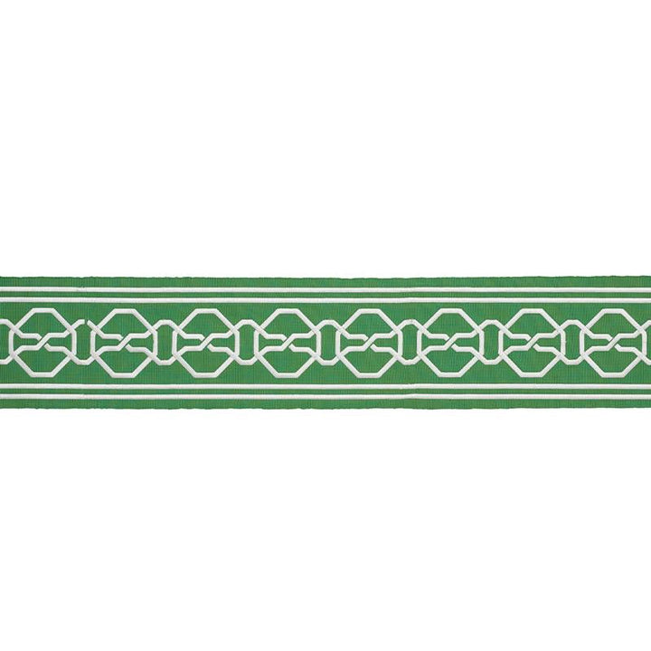 Malmaison Tape Green 77351 by Schumacher Designer Trim Statement Trims 3.75" - Swanky Fabrics -