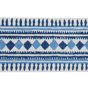 Toula Hand Blocked Linen Tape Blues 77330 by Schumacher Trim