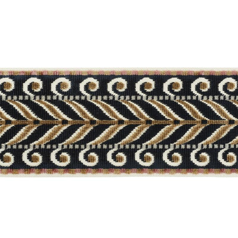Marion Velvet Tape Black 77621 by Schumacher Trim Statement Trims - Fabric Carolina -