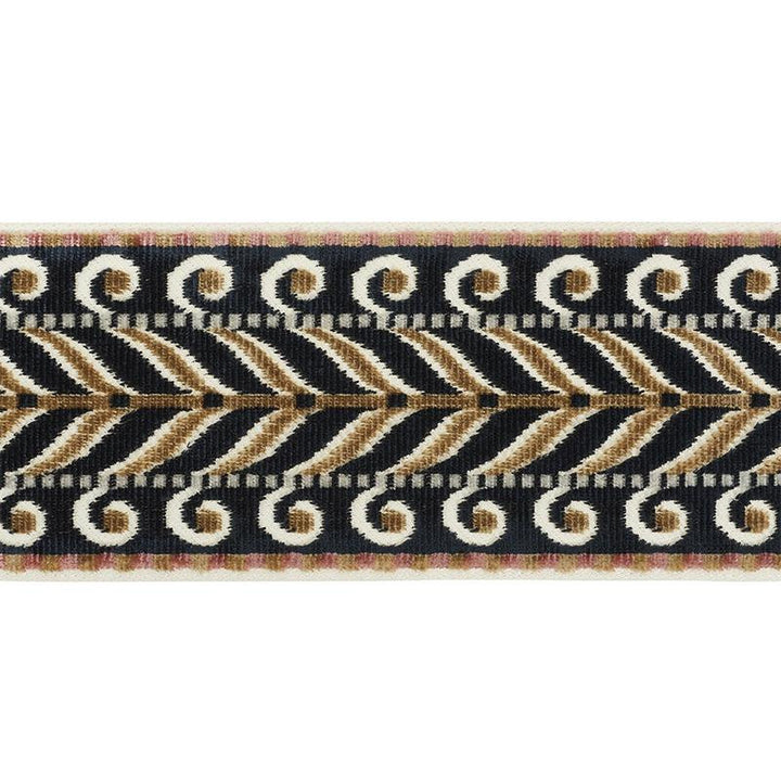 Marion Velvet Tape Black 77621 by Schumacher Trim Statement Trims - Fabric Carolina -