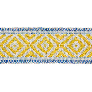Larson Handwoven Tape Yellow & Blue 77460 by Schumacher Trim