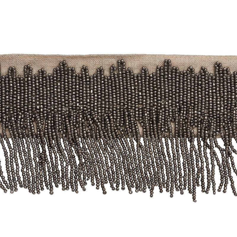 Starling Beaded Fringe Pewter 77370 by Schumacher Designer Trim Statement Trims - Swanky Fabrics -