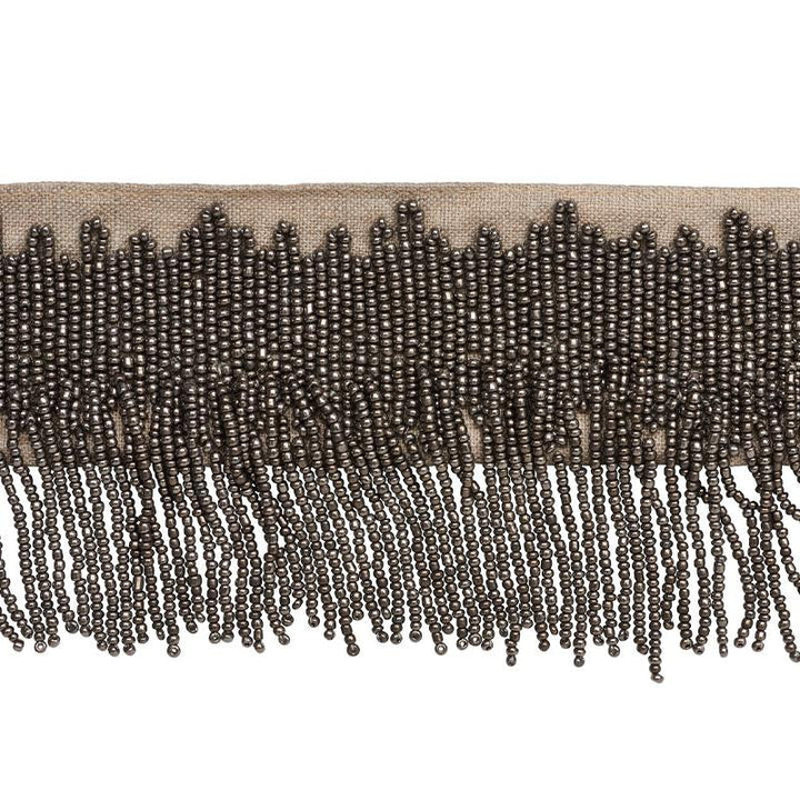 Starling Beaded Fringe Pewter 77370 by Schumacher Designer Trim Statement Trims - Swanky Fabrics -