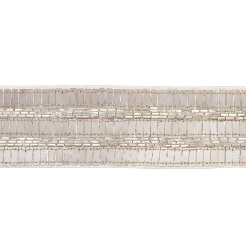 Trento Beaded Tape Platinum 77380 by Schumacher Trim Statement Trims - Fabric Carolina -