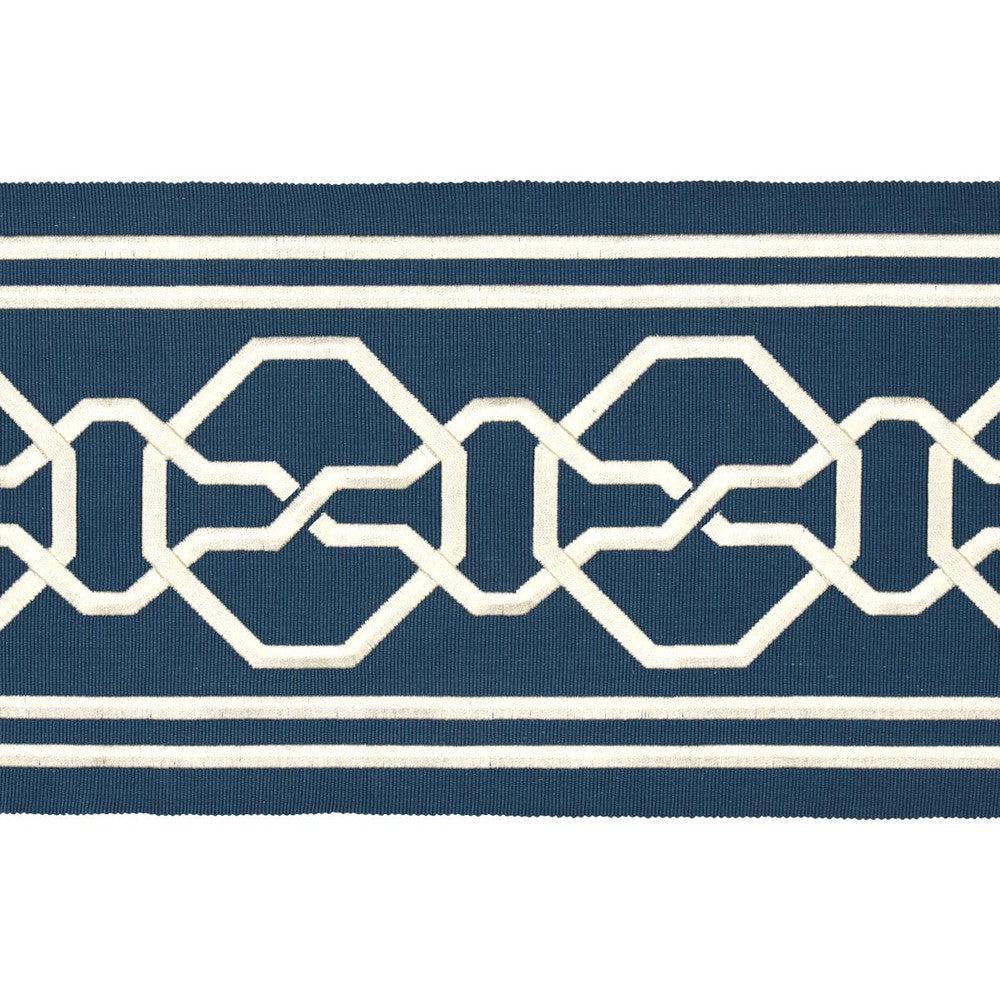 Malmaison Tape Blue 77350 by Schumacher Trim Statement Trims 3.75" - Fabric Carolina -
