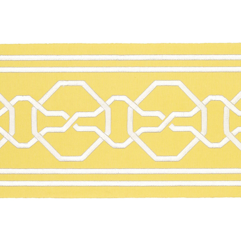 Malmaison Tape Yellow 77352 by Schumacher Designer Trim Statement Trims 3.75" - Swanky Fabrics -