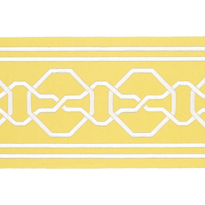 Malmaison Tape Yellow 77352 by Schumacher Designer Trim Statement Trims 3.75" - Swanky Fabrics -