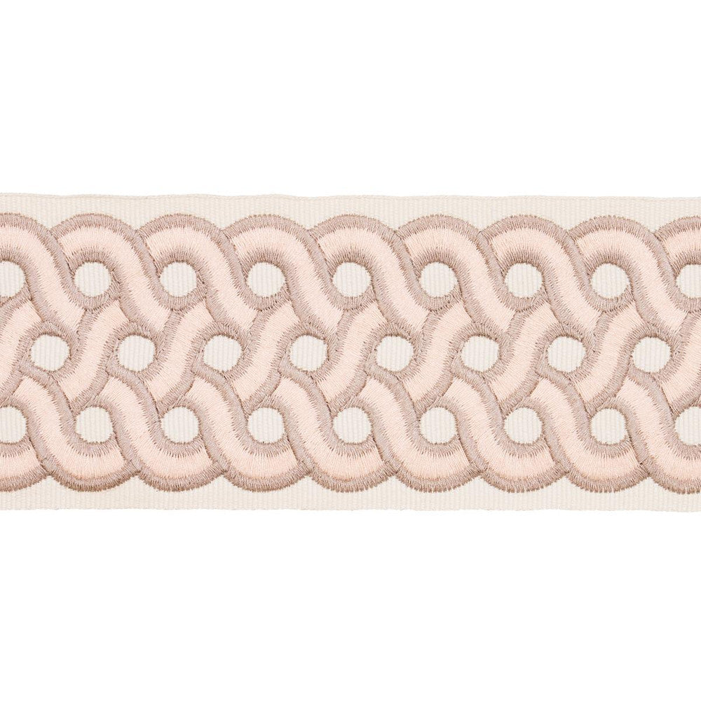 Mandeville Tape Blush 77152 by Schumacher Designer Trim Statement Trims 3.0" - Swanky Fabrics -