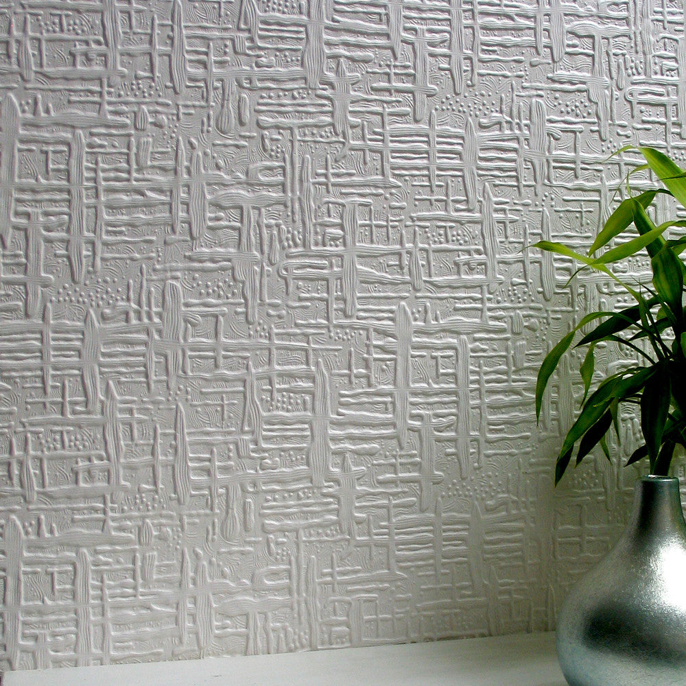 Edward White Paintable Supaglypta Wallpaper by Brewster Anaglypta X Covers about 56.4 square feet 20.5-in by 33-ft long roll Unpasted 10.6 - Fabric Carolina -
