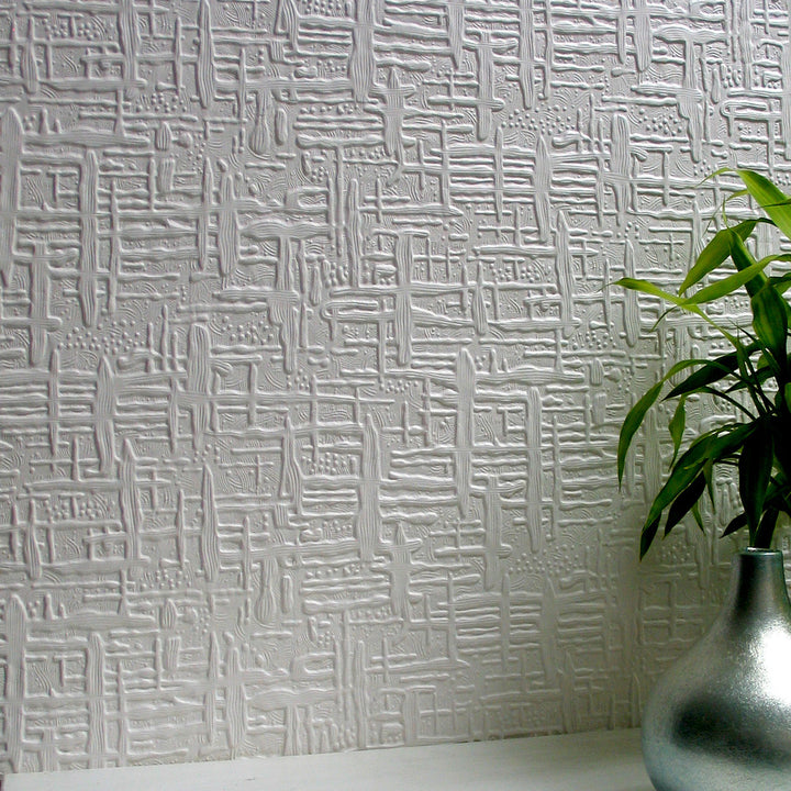 Edward White Paintable Supaglypta Wallpaper by Brewster Anaglypta X Covers about 56.4 square feet 20.5-in by 33-ft long roll Unpasted 10.6 - Fabric Carolina -