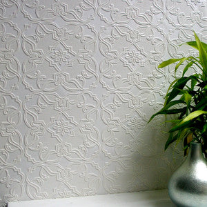 Maxwell White Paintable Textured Vinyl Wallpaper by Brewster