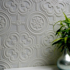 Egon White Paintable Textured Vinyl Wallpaper by Brewster