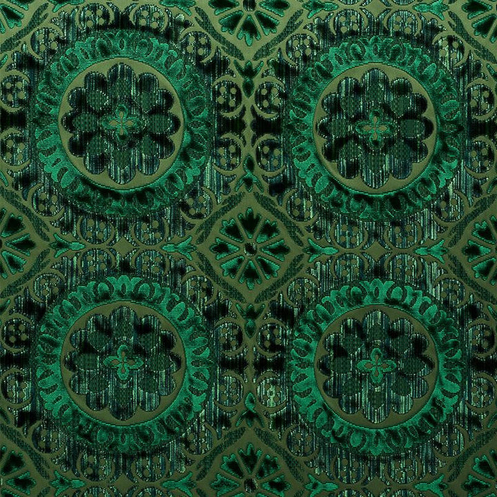 Suzani Strie Velvet Emerald 77641 by Schumacher Designer Fabric Cut & Patterned Velvets 13.5" - Swanky Fabrics -