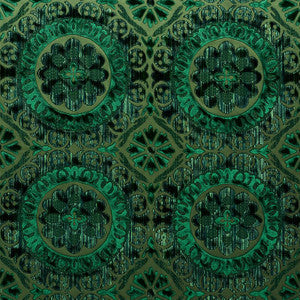 Suzani Strie Velvet Emerald 77641 by Schumacher Fabric