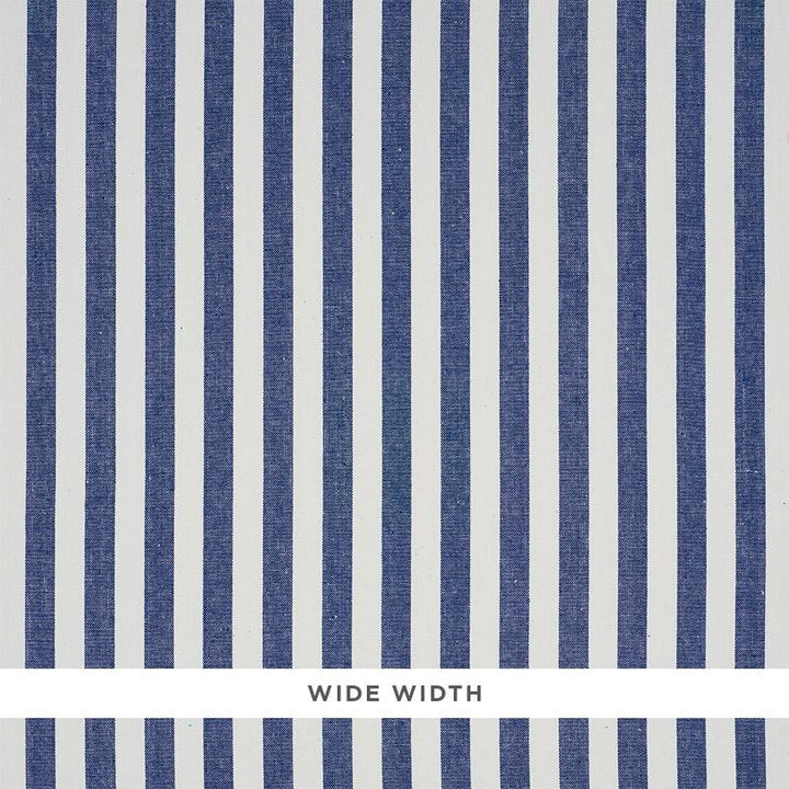 Linen Stripe Indigo 5010254 by Schumacher Wallpaper Down To Earth Textured Wallcovering 2.12" - Fabric Carolina -