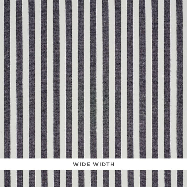 Linen Stripe Black 5010255 by Schumacher Wallpaper Down To Earth Textured Wallcovering 2.12" - Fabric Carolina -