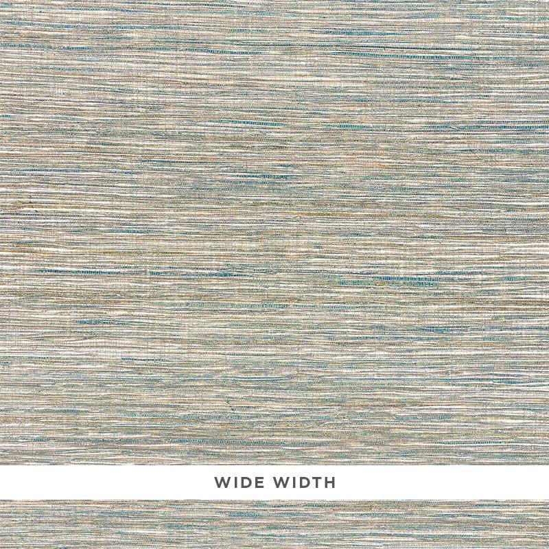 Metallized Flax Peacock 5010280 by Schumacher Wallpaper Down To Earth Textured Wallcovering - Fabric Carolina -