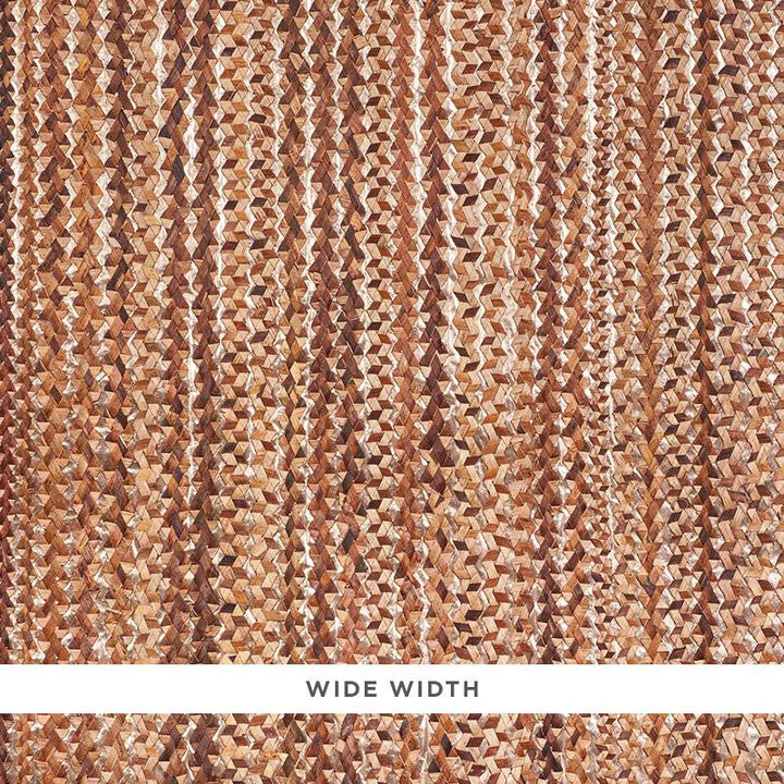 Braided Bacbac Shimmer Copper 5010210 by Schumacher Designer Wallpaper Copacabana - Swanky Fabrics -
