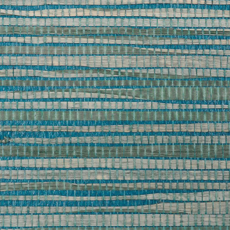 Dyed Raffia Blue 5010341 by Schumacher Wallpaper Down To Earth Textured Wallcovering - Fabric Carolina -