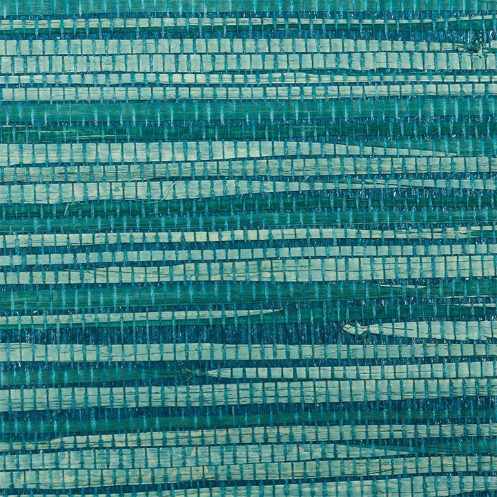 Dyed Raffia Peacock 5010342 by Schumacher Wallpaper Down To Earth Textured Wallcovering - Fabric Carolina -