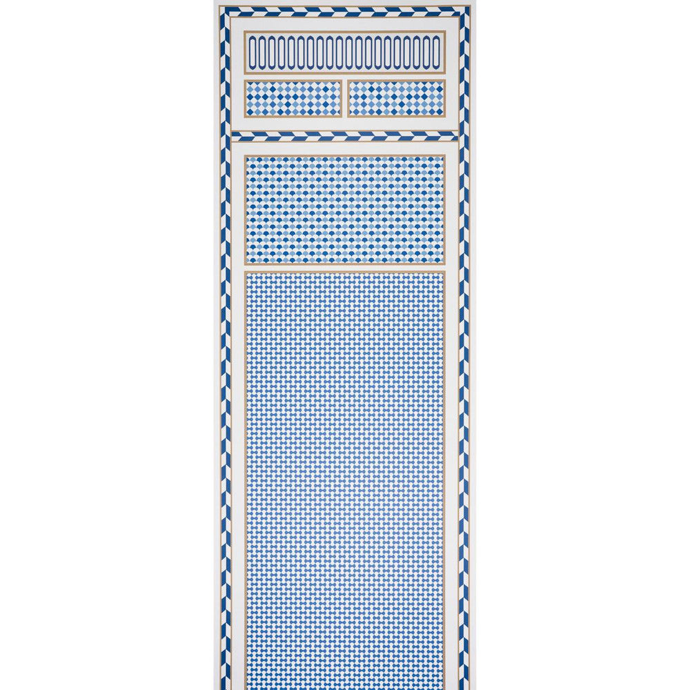 Robinchon Panel A Blue 5007101 by Schumacher Wallpaper Club Cavalier 54.0" - Fabric Carolina -