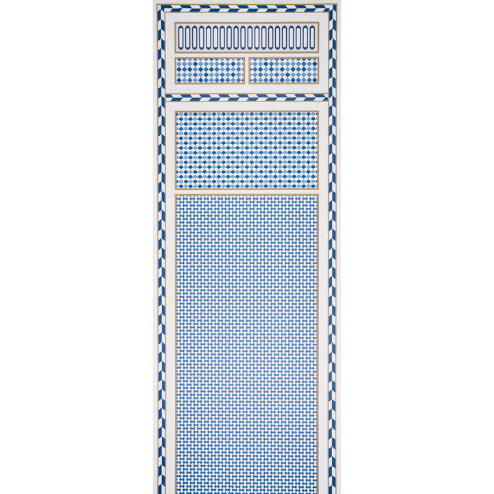 Robinchon Panel A Blue 5007101 by Schumacher Wallpaper Club Cavalier 54.0" - Fabric Carolina -