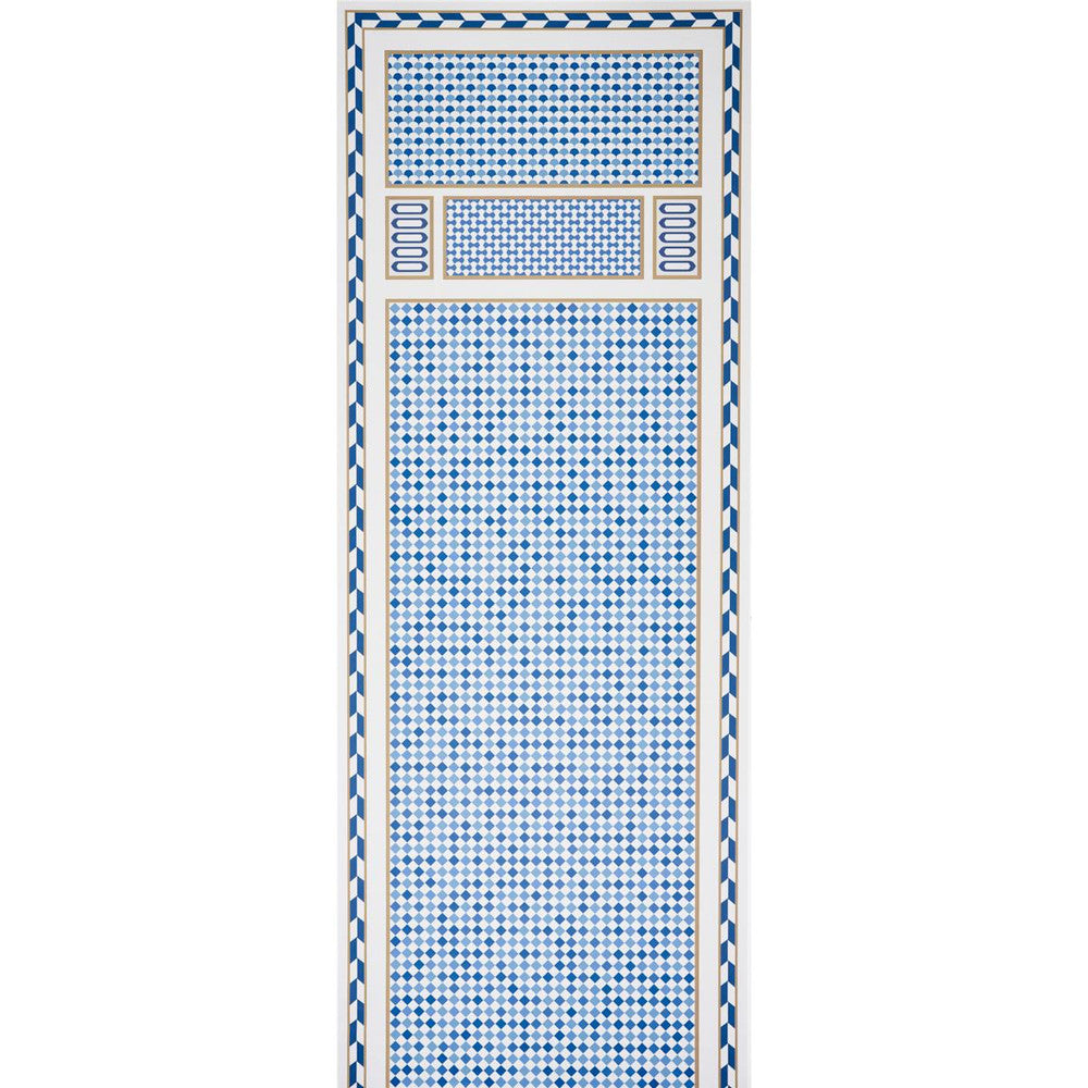Robinchon Panel B Blue 5007111 by Schumacher Wallpaper Club Cavalier 54.0" - Fabric Carolina -