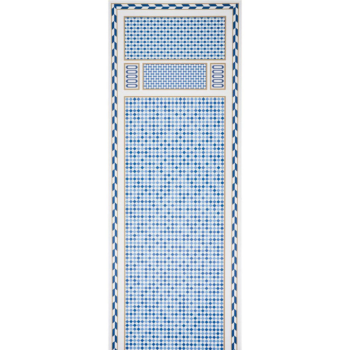 Robinchon Panel B Blue 5007111 by Schumacher Wallpaper Club Cavalier 54.0" - Fabric Carolina -