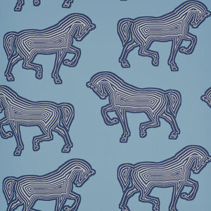 Faubourg Blue 5007092 by Schumacher Wallpaper
