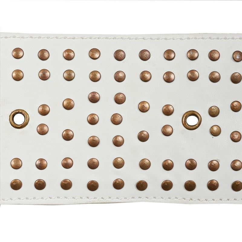 Studded Leather Ivory 76090 by Schumacher Designer Trim Luxe Lodge - Swanky Fabrics -