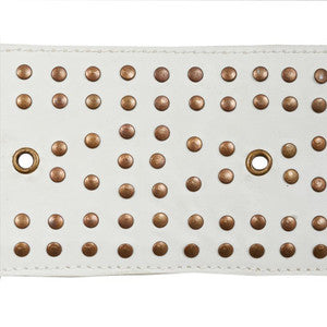 Studded Leather Ivory 76090 by Schumacher Trim
