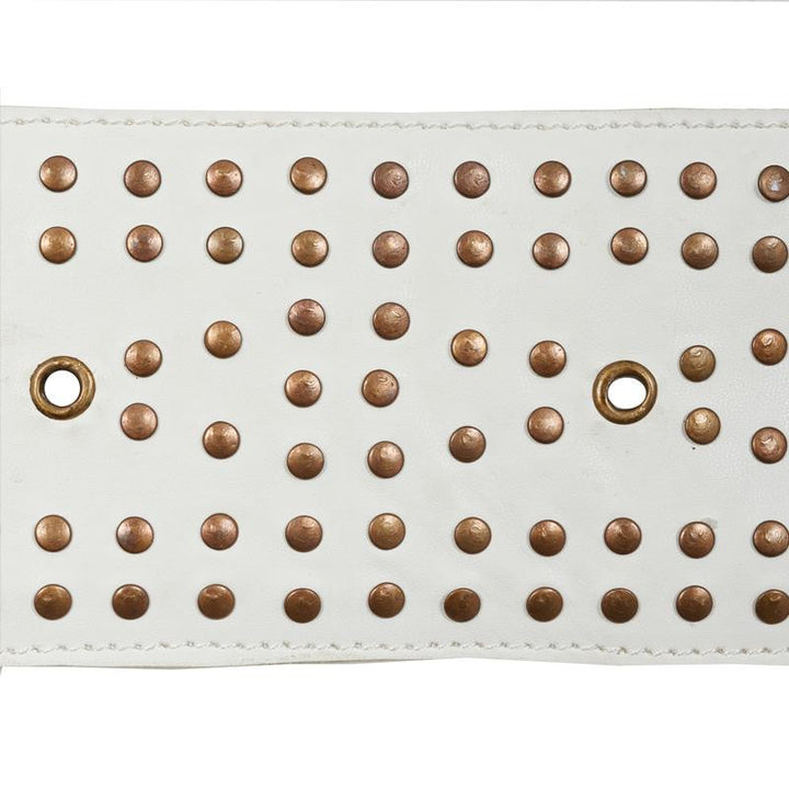 Studded Leather Ivory 76090 by Schumacher Trim Luxe Lodge - Fabric Carolina -