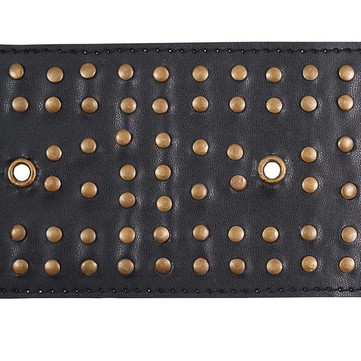 Studded Leather Black 76092 by Schumacher Trim Luxe Lodge - Fabric Carolina -
